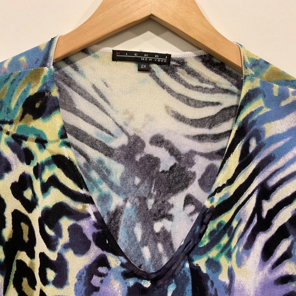 Pierri New York Top Animal Print  Size 2X - Picture 2 of 9